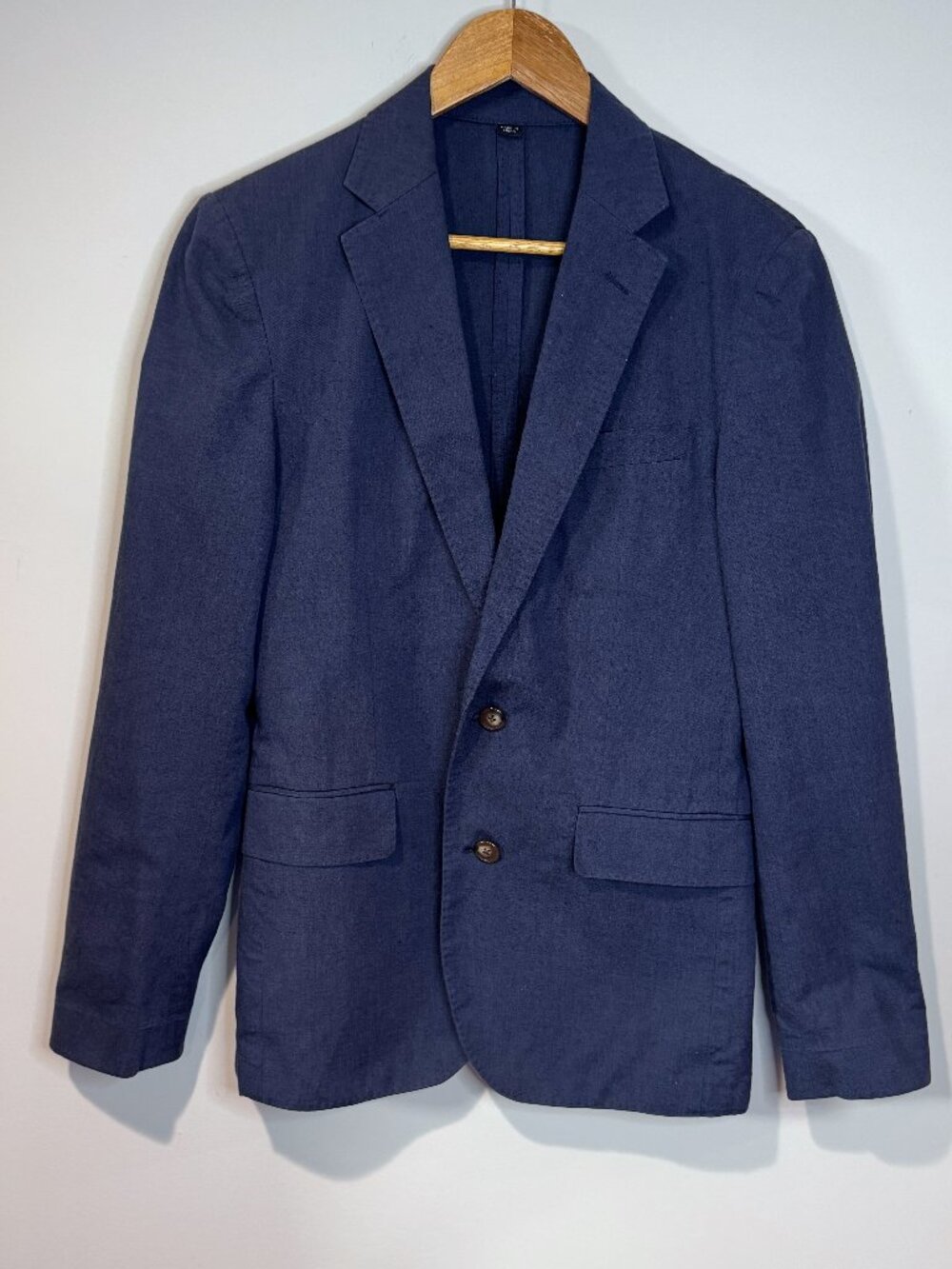J. Crew Men's Ludlow Slim 34S Blue Cotton Linen Blazer Somelos Preppy Coastal